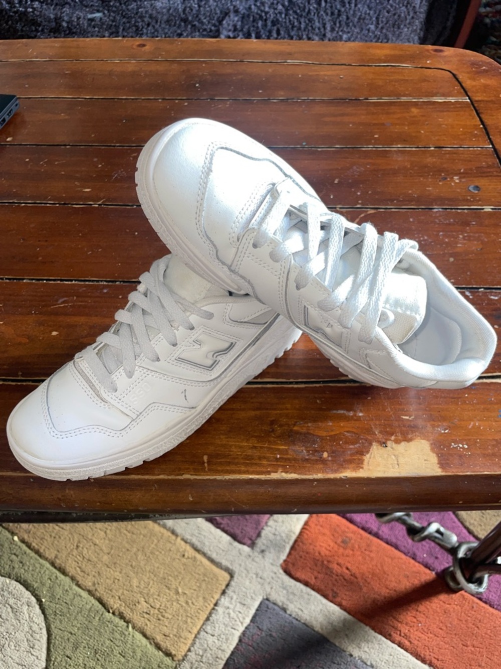 New Balance 550 'Triple White' Leather sneakers size 5Y